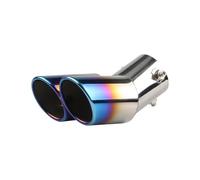 Tuyau D'échappement Double En Acier Inoxydable Pour Voiture - Grille Bleue - Un Sur Deux(Blue curved)