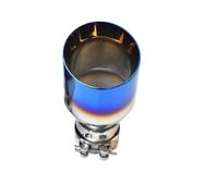 Tuyau d'Échappement Embout De Silencieux D'échappement À Bride En Acier Inoxydable Bleu Brûlé 1 Pièce Pour Voiture(IN 51 Out 89 mm)