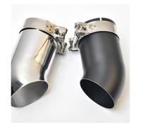Tuyau D'échappement Embout De Silencieux D'échappement Noir Mat De 3 Pouces, 1 Pièce, Argenté, Courbé À 45 Degrés Pour Tuyau De 76 Mm(Argent)