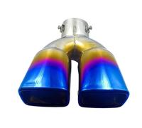 Tuyau D'échappement Embout De Silencieux D'échappement Universel 78 Mm Type Y Double Sortie En Acier Inoxydable Tube Rond Chromé Tubulure D'échappement(Half blue)
