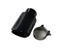 Tuyau D'échappement Embout de silencieux d'échappement universel en fibre de carbone noir brillant, 1 pièce, droit(ID 63MM-OD 114MM)