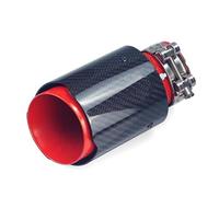 Tuyau d'Échappement Embout De Silencieux D'échappement Universel Modifié Pour Voiture En Acier Inoxydable Rouge/bleu En Fibre De Carbone Brillante(RED In60-Out101)