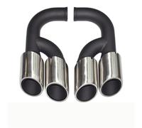 Tuyau d'Échappement Embout D'échappement 2011-2014 Pour Cayenne Pour 958 Mise À Niveau Du Tuyau D'échappement GTS, Embout De Silencieux Tête D'échappement(Silver long 3)