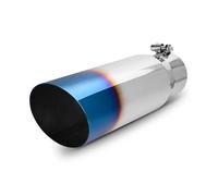 Tuyau d'échappement Embout d'échappement boulonné, entrée 2,5 pouces, sortie 4 pouces, longueur 12 pouces, acier inoxydable chromé, embout de 63 mm(Blue Burnt)