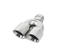 Tuyau D'échappement Embout D'échappement Double En Acier Inoxydable 1 Pièce Pour Silencieux Universel De Voiture Modification Des Tuyaux D'échappement Tubulure D'échappement(Left 60mm-89mm)