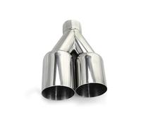 Tuyau D'échappement Embout D'échappement Double En Acier Inoxydable Bord Droit Poli Argent Soudure Silencieux Pot D'échappement(Right inlet63mm)