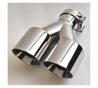 Tuyau d'échappement Embout d'échappement double, entrée 2,4, sortie 2,3 pouces, longueur 8 pouces, embouts d'échappement polis, épaisseur 1,2 mm(IN51-OUT76mm)