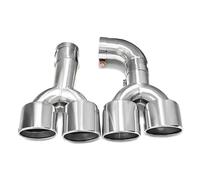 Tuyau d'Échappement Embout D'échappement Rond En Acier Inoxydable Pour Voiture Quadruple Pour BMW G01 X3 G02 X4 (2018-2022), Mise À Niveau Pour X3M X4M(Argent)