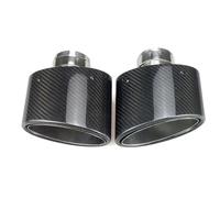 Tuyau d'échappement Embout D'échappement Universel Carbone Brillante Silencieux Sortie Ovale 150 * 90mm Acier Inoxydable Pour Modification Tuyau Systèmes D'échappement(Right-Inlet 51mm)