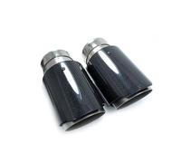 Tuyau D'éChappement Embout D'échappement Universel En Acier Inoxydable Sablé Pour Voiture Couvercle Noir Carbone Brillant Silencieux D'éChappement(ID 57mm-OD 114mm)