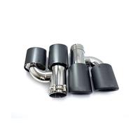 Tuyau D'échappement Embout D'échappement Universel En Fiber De Carbone, 2 Pièces, Style H, Double Mat, En Acier Inoxydable Modifié Voiture Silencieux(ID 80mm-OD 101mm)