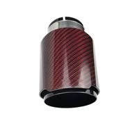 Tuyau D'échappement Embout D'échappement Universel En Fibre De Carbone Rouge 1 Pièce Pour Voiture Pot D'échappement(In51mm out114mm)