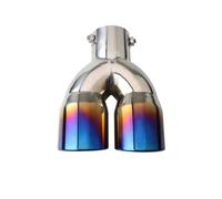Tuyau D'éChappement Embout D'échappement Universel Pour Voiture Double Tuyau Bleu Grillé Tuyau En Acier Inoxydable Modification Du Tuyau Silencieux D'éChappement