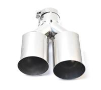 Tuyau D'échappement Embout Silencieux D'échappement Universel Double Couche Acier Inoxydable Brillant Côté Gauche Ou Droit(51-101mm)