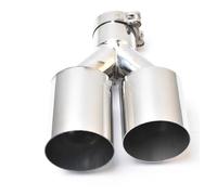 Tuyau D'échappement Embout Silencieux D'échappement Universel Double Couche Acier Inoxydable Brillant Côté Gauche Ou Droit(73-101mm)