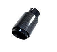Tuyau D'éChappement Embout Silencieux D'échappement Universel En Acier Inoxydable 1 Pièce Modification Complète Noir Brillant Entièrement En Carbone Silencieux D'éChappement(ID 57mm-OD 76mm)