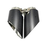 Tuyau d'échappement Embout Silencieux Fibre Carbone Pour Système D'échappement Buse Universelle Droite Acier Inoxydable Noir Gauche + 1 Lot Embouts d'échappement(ID 54-OD 90)