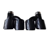 Tuyau d'Échappement Embouts d'échappement universels Type H à Double Sortie, en Acier Inoxydable Noir, 2 pièces, en Fibre de Carbone Brillante Tuyaux d'échappement Voiture(ID 48MM-OD 89MM)