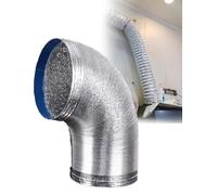 Tuyau d'échappement épais en feuille d'aluminium crypté, conduit télescopique flexible for la ventilation de la hotte de cuisine, tuyau d'aération résistant(150 tubes- L 1.2m)
