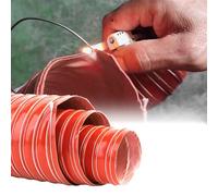 Tuyau d'échappement flexible ignifuge - Conduit en silicone avec colliers de serrage 2''-10'' for sèche-linge/CVC/générateur, maison/commerce(254mm L6m)