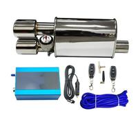 Tuyau d'échappement Kit Tuyau D'échappement Contrôle Soupape À Vide Système Silencieux Variable Universel Acier Inoxydable 51 63 76 Mm Avec Buse Terminal d'échappement(LEFT 70MM C)