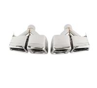 Tuyau D'échappement La Mise À Niveau Du Tuyau D'échappement Pour Benz Classe C W204 Classe E W212 Pour AMG 63 Bouche Carrée Rectangulaire À Quatre Sorties(Y silver)