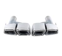 Tuyau D'échappement La Mise À Niveau Du Tuyau D'échappement Pour Benz Classe C W204 Classe E W212 Pour AMG 63 Bouche Carrée Rectangulaire À Quatre Sorties(R silver)