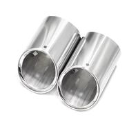 Tuyau D'échappement Lot De 2 Garnitures D'échappement Décoratives En Acier Inoxydable 304 Silencieux Pour A5 Entrée 89 Mm Couvercle Tuyau Voiture Tubulure D'échappement(Argent)