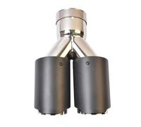 Tuyau D'échappement Part Embout de Tuyau d'échappement Universel en Acier Inoxydable Brillant, Double Longueur égale, 1 pièce, Pointe Centrale Queue Gorge Décoration(51-101MM)