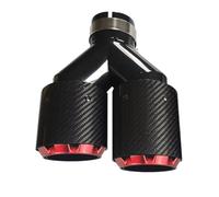 Tuyau D'échappement Part Embout d'échappement amélioré en Forme de Y, buse à Double Sortie en Fiber de Carbone pour Accessoires universels de Voiture Queue Gorge Décoration(Right Inlet63-Out101)