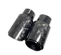 Tuyau D'échappement Part Embout d'échappement de Voiture Unique, 1 pièce, Tuyau en Acier Inoxydable Noir, en Fiber de Carbone forgée Brillante, Tuyau d'échappement Universel Queue Gorge Décoration(ID