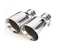 Tuyau D'Échappement Pointu 1 Tuyau D'échappement Voiture En Acier Inoxydable Brillant Soudure Droite Bord Biseauté Embout Silencieux(60-114mm)