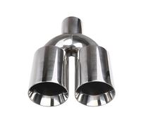 Tuyau D'Échappement Pointu Embouts D'échappement Doubles Silencieux Entrée 63 Mm Sortie 89 Acier Inoxydable Poli À Souder Universel Pour Voitures Camions(Symmetrical)