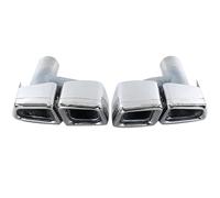 Tuyau D'échappement Pour Benz Classe C W204 Classe E W212 Tuyau D'échappement Mise À Niveau Pour AMG 63 Bouche Carrée Rectangulaire Silencieux Sorties Extrémité Arrière(R silver)