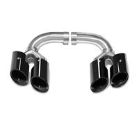 Tuyau d'Échappement Pour Cayenne Pour 9Y0 2018-2024 Mise À Niveau Du Silencieux D'échappement Quad Sport(Petrol-Black)