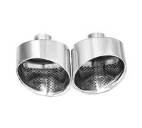 Tuyau D'échappement Pour Jaguar Pour XJ/XJL Embout De Silencieux Ovale En Acier Inoxydable, Embout Silencieux 1 Paire Tuyaux D'échappement Voiture(Argent)