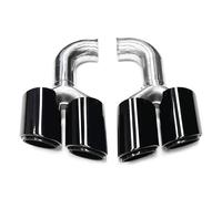 Tuyau d'échappement Pour P&orsche Pour Cayenne 2011-2014 Voiture Quad Embout Silencieux Buse Tuyau D’échappement(Noir B Long)