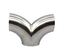 Tuyau d'échappement Raccords Tuyau D'échappement Soudés T Pour Robinet Acier Inoxydable 304 Sanitaires À Chevrons Embouts d'échappement(51mm)