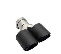 Tuyau D'échappement Silencieux D'échappement À Double Sortie En Forme Y Buse Décoration Universelle En Acier Inoxydable Bleu Pointe Silencieux Mate En Fiber Carbone(Right 51mm-101mm)