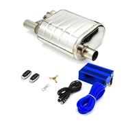 Tuyau D'échappement Silencieux D'échappement Universel 2/2, 5/3 Pouces Avec Valve Décharge, Ensemble Télécommande À Découpe Électrique En Acier Inoxydable Voiture Silencieux(76MM Left Blue)