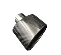 Tuyau d'échappement Silencieux ovale universel pour tuyau, 1 pièce, argent/noir, deux couleurs, sortie 150MM, brillant, en Fiber de carbone, embout d'échappement(54 IN 150 OUT Silver)