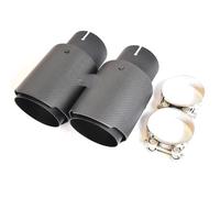 Tuyau D'échappement Simple Universel Noir Mat Acier Inoxydable Avec Couvercle Fiber Carbone Pointe Silencieux Bord Droit Pour Voitures 1 Pièce Auto Auspuffspitze(67-101mm)