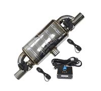 Tuyau d'échappement Tuyau D'échappement Silencieux À Soupape Variable Électrique Bouton Commande Distance Forme T Universelle Une Entrée Deux Sorties Turbo Sound Sifflet(76MM B)