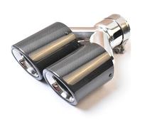 Tuyau D'échappement Universel Double Brillant De Longueur Égale, En Acier Inoxydable, Pointe De Silencieux Bouclée Biseautée Pour Civic D'Échappement(73MM IN 101MM OUT)