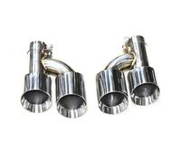 Tuyau D'échappement Voiture 1 Paire Buses D'admission 60 Mm Système D'échappement, Embout D'échappement Double Forme H, Tuyau D'échappement, Embouts Silencieux Acier Inoxydable(ID65MMOD101MM)