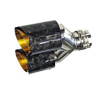 Tuyau D'éChappement Voiture Double Embout D'échappement Modifier Le Tuyau Silencieux Voiture Forgé en Fibre De Carbone avec Tuyau D'échappement Voiture en Acier Inoxydable Doré Embout Echappement
