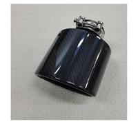 Tuyau D'Échappement Voiture Embouts D'échappement Ovales Inclinés En Carbone 1 Pièce Embout Silencieux Brillant Pour Silencieux Universel En Acier Inoxydable Noir D'Échappement(70MM IN 115MM OUT)