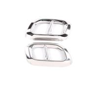 Tuyau d'échappement voiture Garniture Cache D'embout D'échappement Pare Chocs Arrière Cadre Silencieux Pour Mercedes Pour Benz GLC GLE GLS W167 X253 X167 2020 2021 2022(ARGENTÉ)