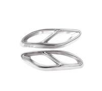 Tuyau d'échappement voiture Pour Mercedes Pour Benz A B C E GLA GLC GLE GLS CLS arniture Cache Tuyau D'échappement Arrière Voiture Cadre Sortie D'échappement(Argent)