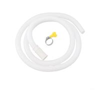 Tuyau d'entrée d'eau portable pour climatiseur avec collier de serrage en acier inoxydable TPE blanc 1,5 m Tuyau d'extension pour machine à laver semi-automatique 17 mm de diamètre compatible avec